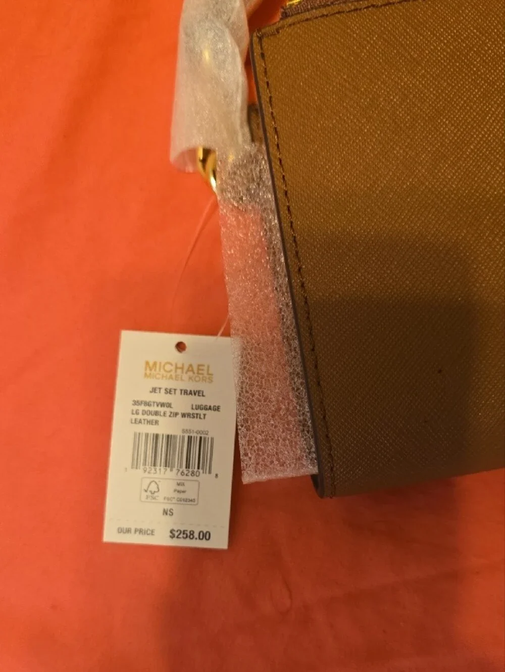 Michael Kors Brown Zip-Around Leather Men's Wallet Wristlet